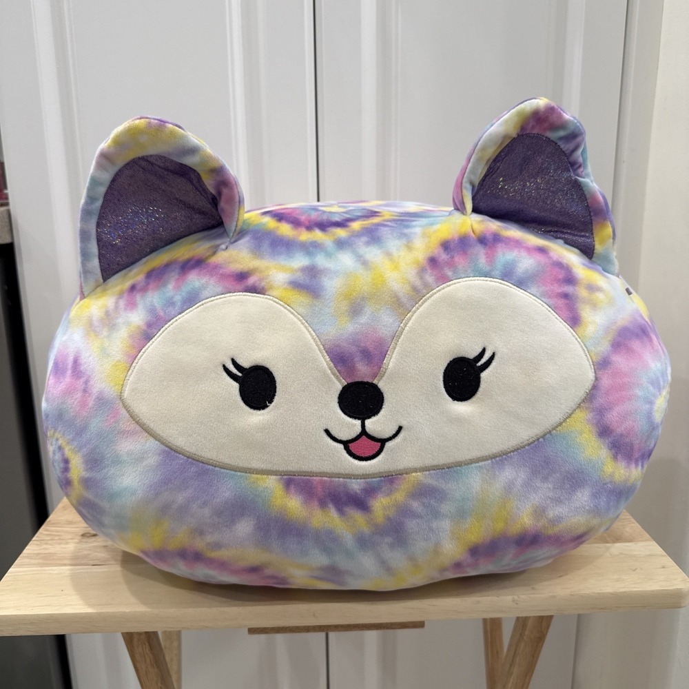 Squishmallow Stackable Felexine Tie-dye Rainbow Fox Stuffed Animal 16"